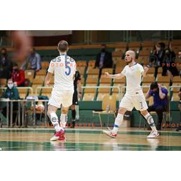 Igor Osredkar in action during European Qualifiers futsal match between Slovenia and Latvia in Lasko, Slovenia on April 12, 2021