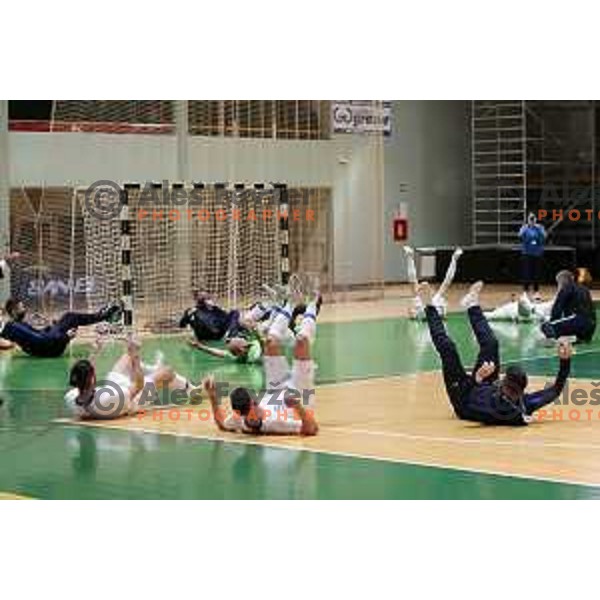 in action during European Qualifiers futsal match between Slovenia and Latvia in Lasko, Slovenia on April 12, 2021