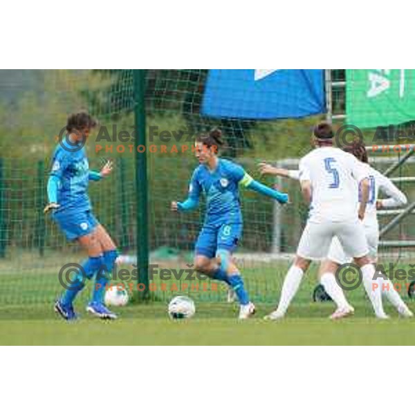 Mateja Zver in action during Women’s friendly football match between Slovenia and Slovakia in Catez ob Savi, Slovenia on April 13, 2021