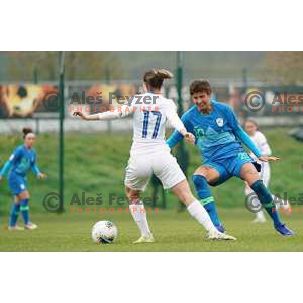 Pamela Begic in action during Women’s friendly football match between Slovenia and Slovakia in Catez ob Savi, Slovenia on April 13, 2021