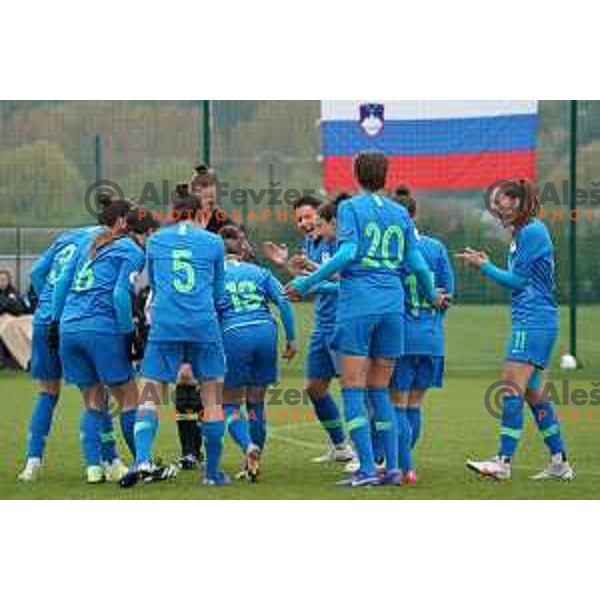 Mateja Zver in action during Women’s friendly football match between Slovenia and Slovakia in Catez ob Savi, Slovenia on April 13, 2021