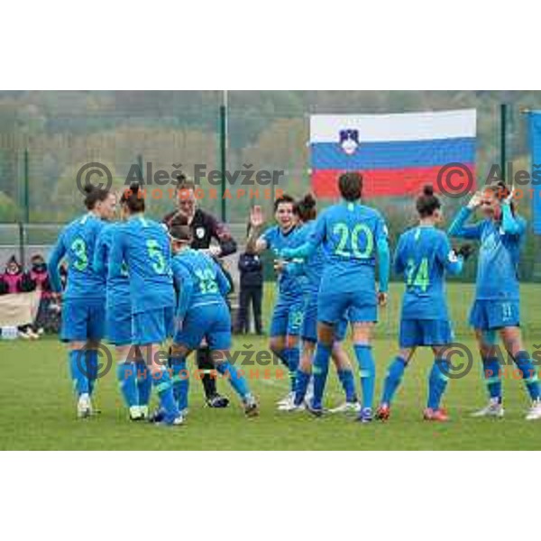 Mateja Zver in action during Women’s friendly football match between Slovenia and Slovakia in Catez ob Savi, Slovenia on April 13, 2021