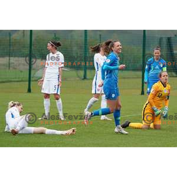 Lara Prasnikar in action during Women’s friendly football match between Slovenia and Slovakia in Catez ob Savi, Slovenia on April 13, 2021