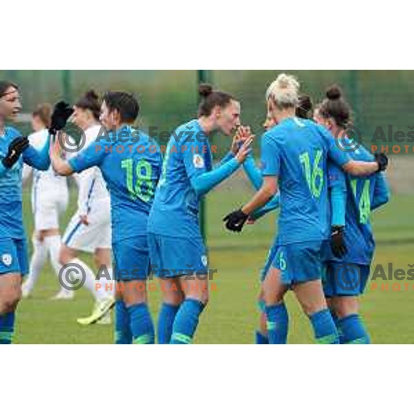Mateja Zver in action during Women’s friendly football match between Slovenia and Slovakia in Catez ob Savi, Slovenia on April 13, 2021