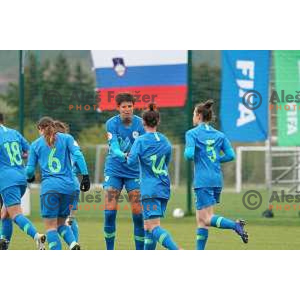 Pamela Begic in action during Women’s friendly football match between Slovenia and Slovakia in Catez ob Savi, Slovenia on April 13, 2021