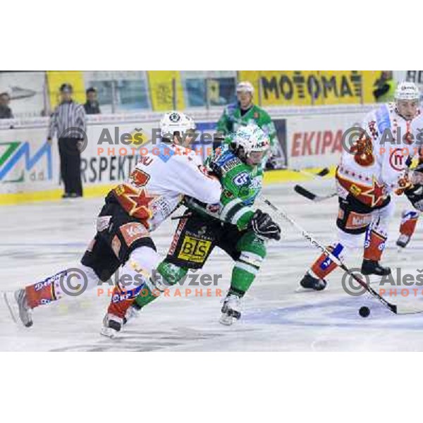 Rebolj, Augustncic at Ice Hockey match ZM Olimpija - Acroni Jesence - Fourth game of the final of the Slovenian championship ,played in Hala Tivoli Ljubljana 09.04.2008, Jesenice won 2:1 and won the series with 4:0 