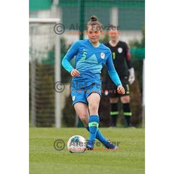 Spela Rozmanic in action during Women’s friendly football match between Slovenia and Slovakia in Catez ob Savi, Slovenia on April 13, 2021