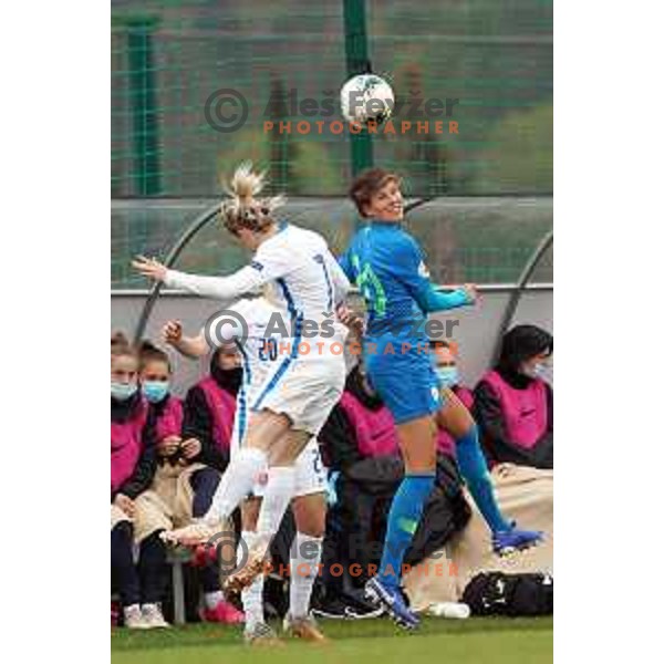 Pamela Begic in action during Women’s friendly football match between Slovenia and Slovakia in Catez ob Savi, Slovenia on April 13, 2021
