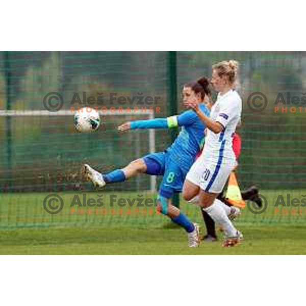 Mateja Zver in action during Women’s friendly football match between Slovenia and Slovakia in Catez ob Savi, Slovenia on April 13, 2021