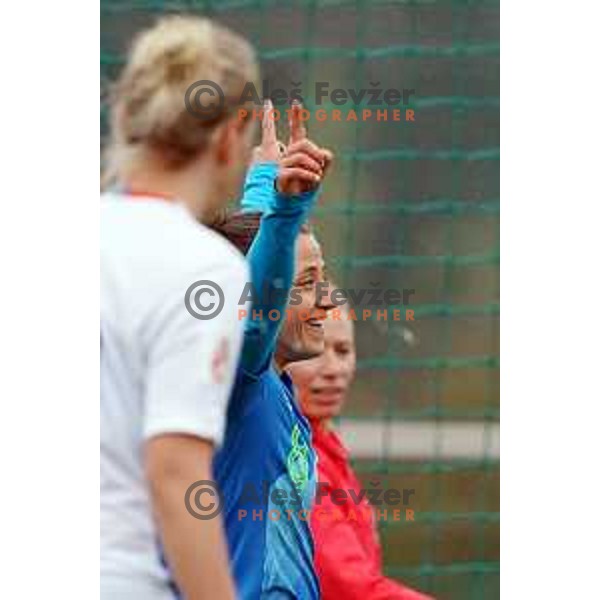 Mateja Zver in action during Women’s friendly football match between Slovenia and Slovakia in Catez ob Savi, Slovenia on April 13, 2021