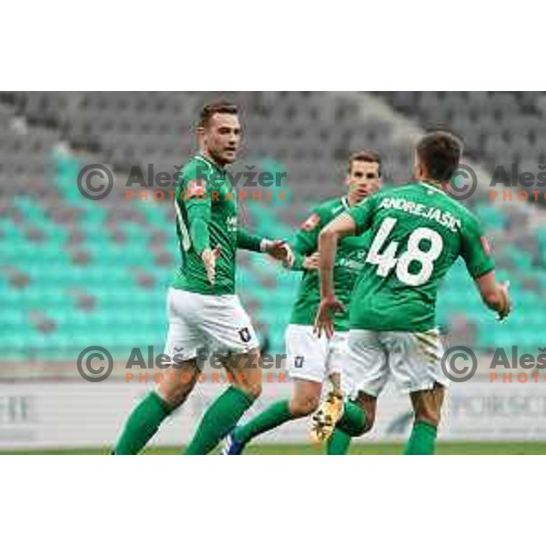 Timi Max Elsnik in action during Prva Liga Telekom Slovenije 2020-2021 football match between Olimpija and Bravo in SRC Stozice, Ljubljana, Slovenia on April 13, 2021