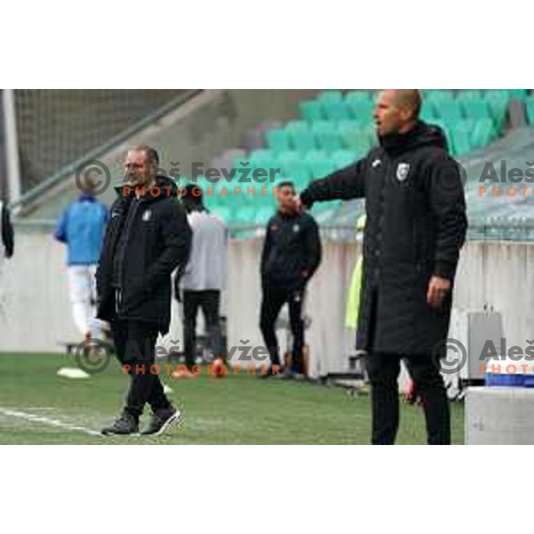 Head coach Goran Stankovic during Prva Liga Telekom Slovenije 2020-2021 football match between Olimpija and Bravo in SRC Stozice, Ljubljana, Slovenia on April 13, 2021