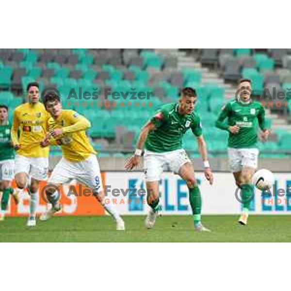 Vujadin Savic in action during Prva liga Telekom Slovenije 2020-2021 football match between Olimpija and Bravo in SRC Stozice, Ljubljana on April 13, 2021