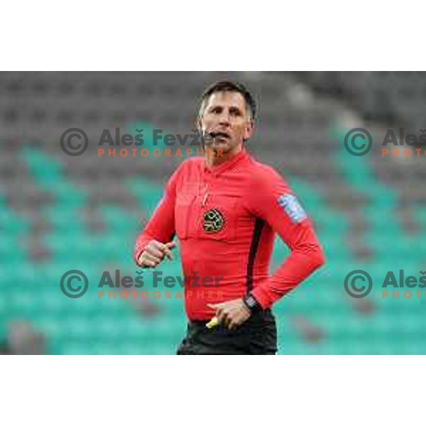 Referee Dejan Balazic during Prva Liga Telekom Slovenije 2020-2021 football match between Olimpija and Bravo in SRC Stozice, Ljubljana, Slovenia on April 13, 2021