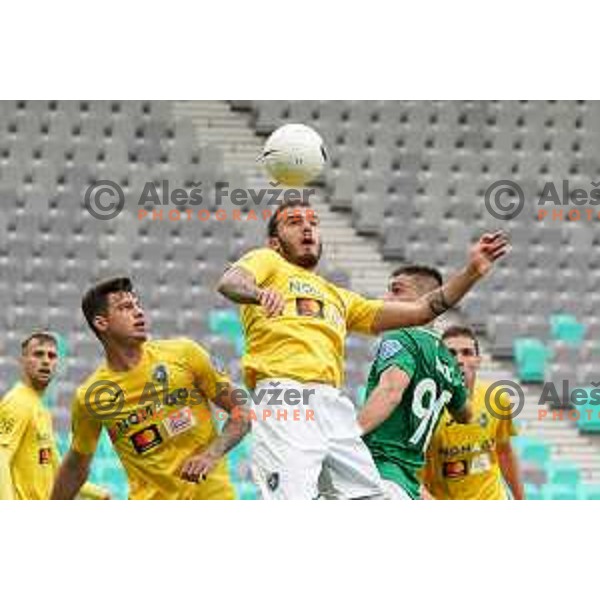 Vanja Drkusic in action during Prva liga Telekom Slovenije 2020-2021 football match between Olimpija and Bravo in SRC Stozice, Ljubljana on April 13, 2021