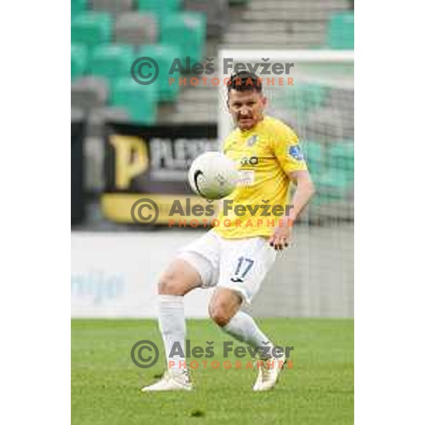 Andraz Kirm in action during Prva liga Telekom Slovenije 2020-2021 football match between Olimpija and Bravo in SRC Stozice, Ljubljana on April 13, 2021