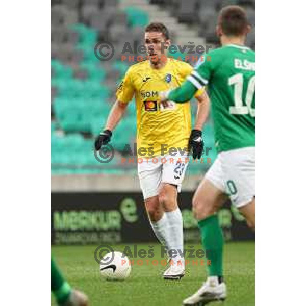 Luka Zinko in action during Prva Liga Telekom Slovenije 2020-2021 football match between Olimpija and Bravo in SRC Stozice, Ljubljana, Slovenia on April 13, 2021