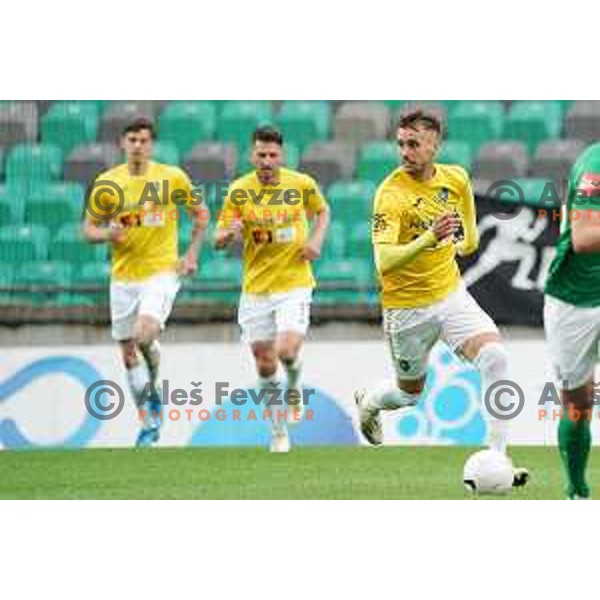 Mustafa Nukic in action during Prva Liga Telekom Slovenije 2020-2021 football match between Olimpija and Bravo in SRC Stozice, Ljubljana, Slovenia on April 13, 2021