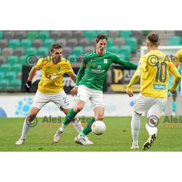 Andres Vombergar in action during Prva liga Telekom Slovenije 2020-2021 football match between Olimpija and Bravo in SRC Stozice, Ljubljana on April 13, 2021