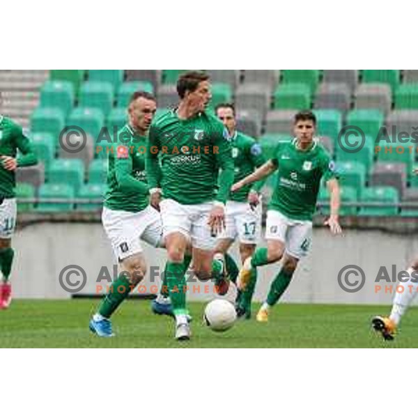 Andres Vombergar in action during Prva liga Telekom Slovenije 2020-2021 football match between Olimpija and Bravo in SRC Stozice, Ljubljana on April 13, 2021