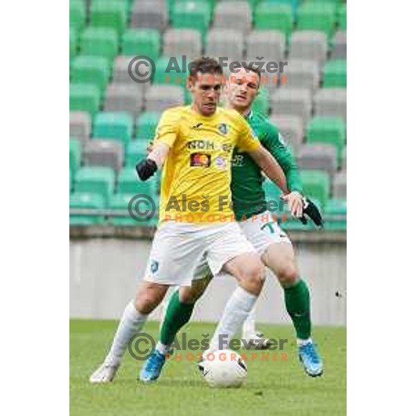 Luka Zinko in action during Prva Liga Telekom Slovenije 2020-2021 football match between Olimpija and Bravo in SRC Stozice, Ljubljana, Slovenia on April 13, 2021