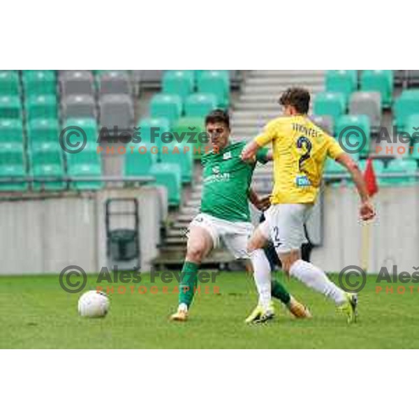 in action during Prva liga Telekom Slovenije 2020-2021 football match between Olimpija and Bravo in SRC Stozice, Ljubljana on April 13, 2021