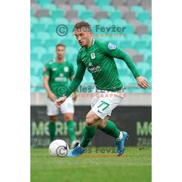 Djordje Ivanovic in action during Prva Liga Telekom Slovenije 2020-2021 football match between Olimpija and Bravo in SRC Stozice, Ljubljana, Slovenia on April 13, 2021