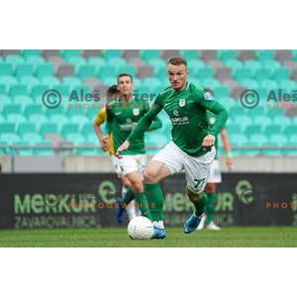 Djordje Ivanovic in action during Prva Liga Telekom Slovenije 2020-2021 football match between Olimpija and Bravo in SRC Stozice, Ljubljana, Slovenia on April 13, 2021
