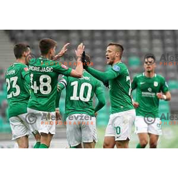 Antonio Delamea Mlinar in action during Prva liga Telekom Slovenije 2020-2021 football match between Olimpija and Bravo in SRC Stozice, Ljubljana on April 13, 2021