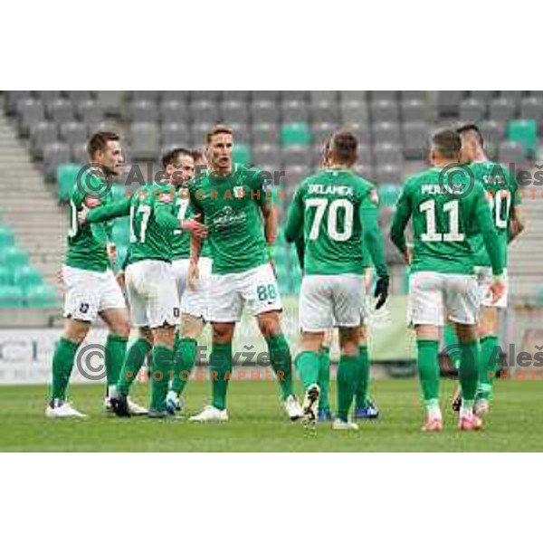 Uros Korun in action during Prva Liga Telekom Slovenije 2020-2021 football match between Olimpija and Bravo in SRC Stozice, Ljubljana, Slovenia on April 13, 2021