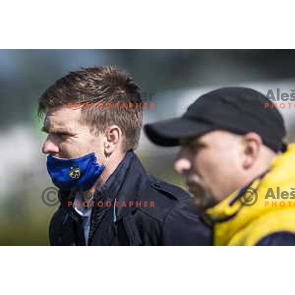 Simon Rozman, head coach of Maribor during Prva liga Telekom Slovenije football match between Aluminij and Maribor in Kidricevo, Slovenija on April 16, 2021