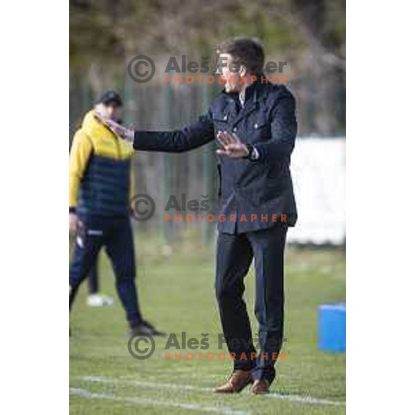 Head coach Simon Rozman during Prva liga Telekom Slovenije football match between Aluminij and Maribor in Kidricevo, Slovenija on April 16, 2021