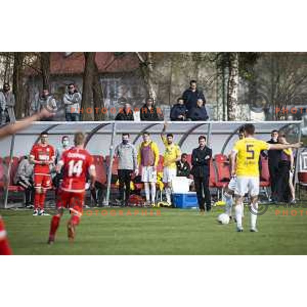 in action during Prva liga Telekom Slovenije football match between Aluminij and Maribor in Kidricevo, Slovenija on April 16, 2021