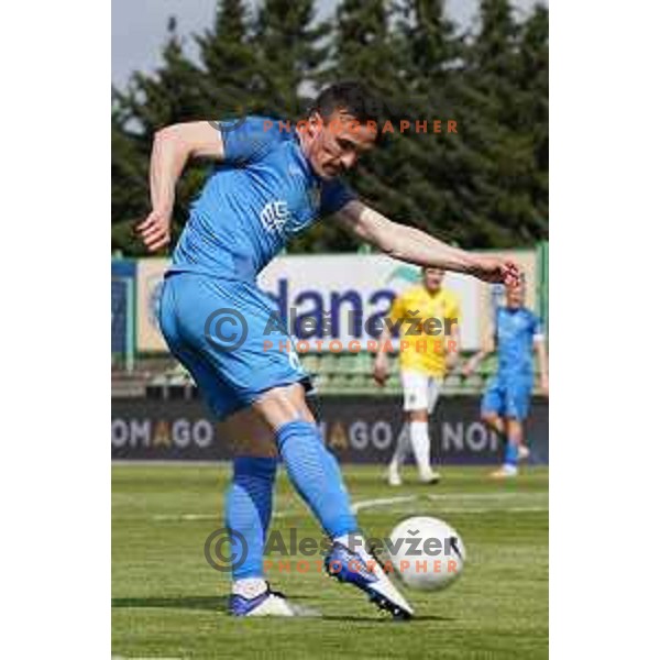 Tilen Klemencic of Domzale in action during Prva Liga Telekom Slovenije 2020-2021 football match between Bravo and Domzale in Ljubljana, Slovenia on April 17, 2021