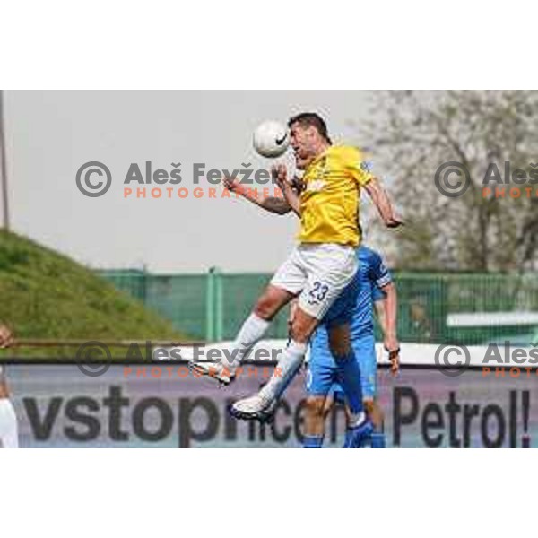 Luka Zinko in action during Prva Liga Telekom Slovenije 2020-2021 football match between Bravo and Domzale in Ljubljana, Slovenia on April 17, 2021