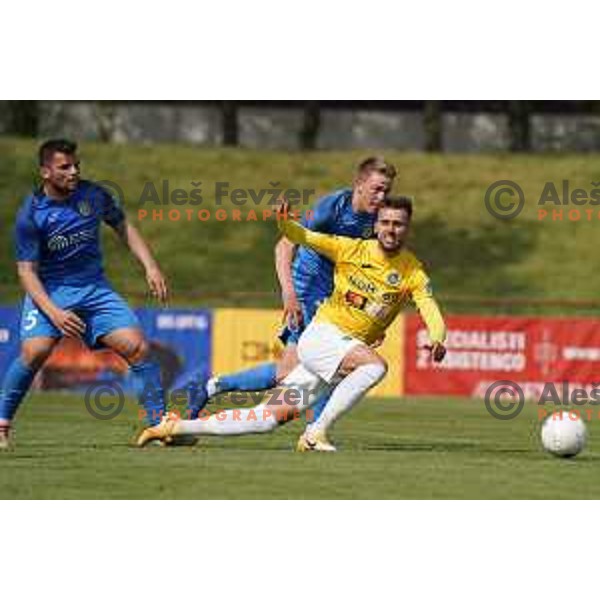 Mustafa Nukic in action during Prva Liga Telekom Slovenije 2020-2021 football match between Bravo and Domzale in Ljubljana, Slovenia on April 17, 2021 