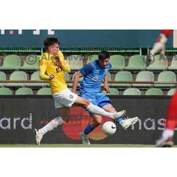 Sven Sostaric Karic of Domzale in action during Prva Liga Telekom Slovenije 2020-2021 football match between Bravo and Domzale in Ljubljana, Slovenia on April 17, 2021