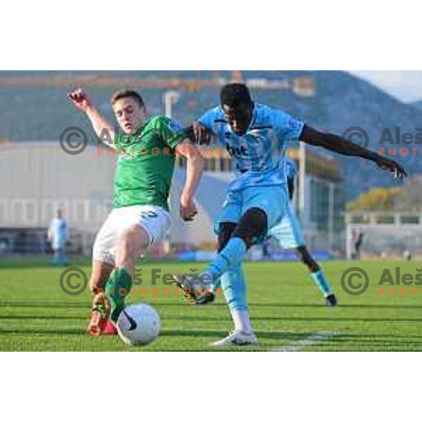 in action during Prva Liga Telekom Slovenije 2020-2021 football match between Gorica and Olimpija in Nova Gorica, Slovenia on April 17, 2021