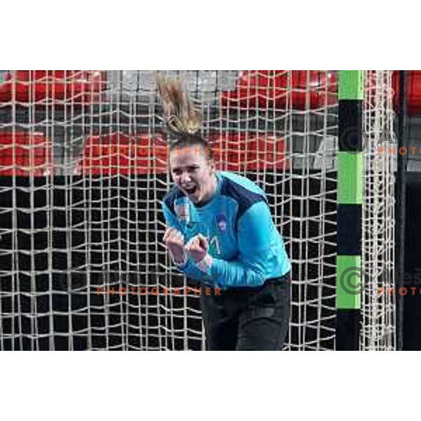 Amra Pandzic of Slovenia in action during World Championship Women 2021 Qualification match between Slovenia and Iceland in Kodeljevo hall, Ljubljana, Slovenia on April 17, 2021
