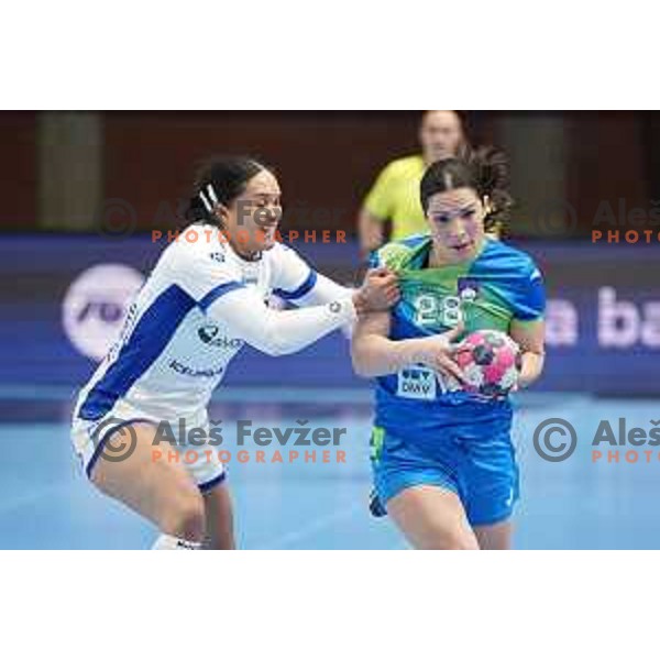 Maja Svetik of Slovenia in action during World Championship Women 2021 Qualification match between Slovenia and Iceland in Kodeljevo hall, Ljubljana, Slovenia on April 17, 2021