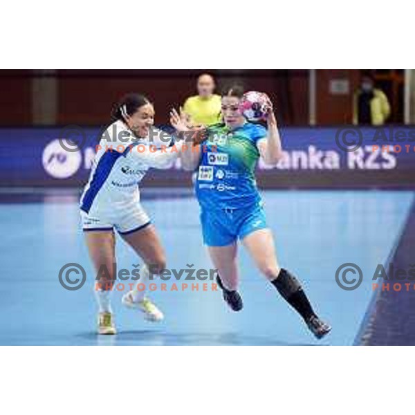 Maja Svetik of Slovenia in action during World Championship Women 2021 Qualification match between Slovenia and Iceland in Kodeljevo hall, Ljubljana, Slovenia on April 17, 2021