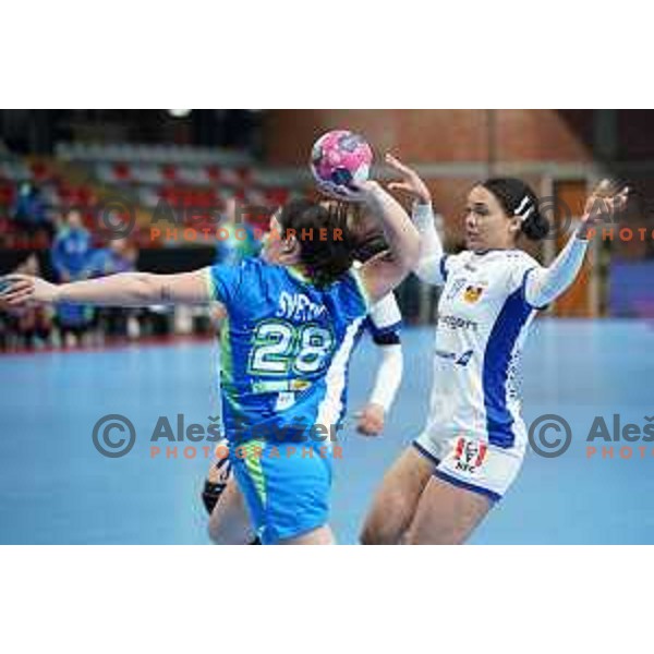 Maja Svetik of Slovenia in action during World Championship Women 2021 Qualification match between Slovenia and Iceland in Kodeljevo hall, Ljubljana, Slovenia on April 17, 2021