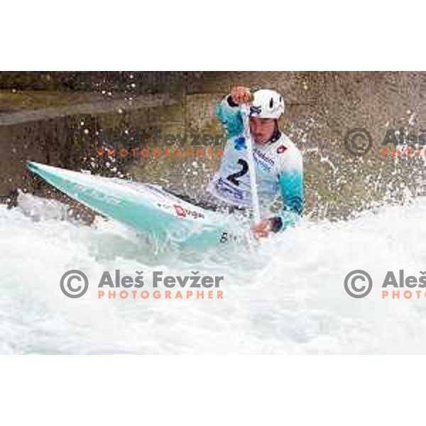 Luka Bozic competes in C-1 at European Open Canoe Cup in Ljubljana, Slovenia on April 18, 2021