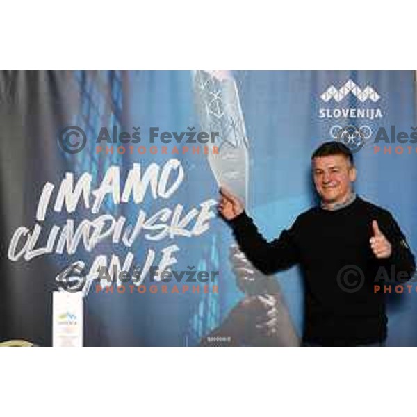 Janez Sodrznik at press conference before launch of Slovenska Olimpijska bakla in Ljubljana on April 19, 2021