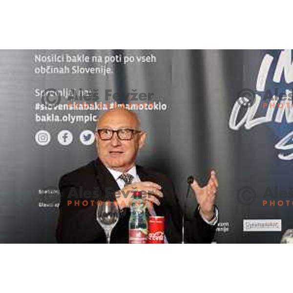 Bogdan Gabrovec at press conference before launch of Slovenska Olimpijska bakla in Ljubljana on April 19, 2021