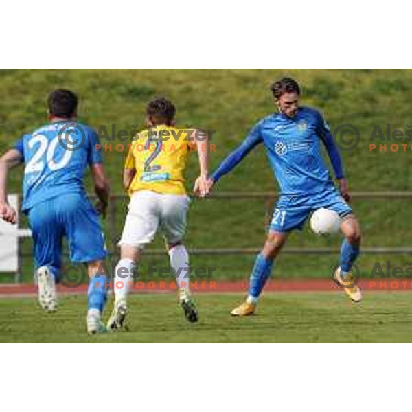 Matej Podlogar in action during Prva Liga Telekom Slovenije 2020-2021 football match between Bravo and Domzale in Ljubljana, Slovenia on April 17, 2021
