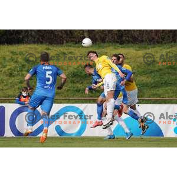 Mark Spanring in action during Prva Liga Telekom Slovenije 2020-2021 football match between Bravo and Domzale in Ljubljana, Slovenia on April 17, 2021