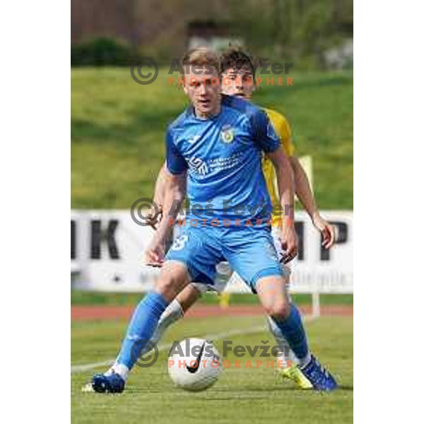 Benjamin Markus in action during Prva Liga Telekom Slovenije 2020-2021 football match between Bravo and Domzale in Ljubljana, Slovenia on April 17, 2021