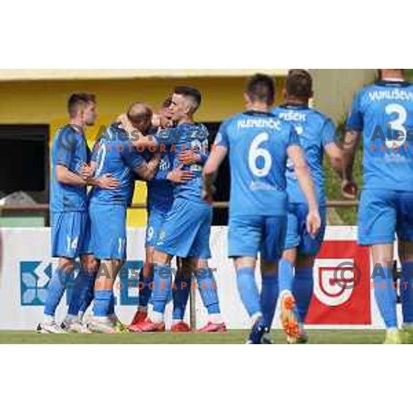in action during Prva Liga Telekom Slovenije 2020-2021 football match between Bravo and Domzale in Ljubljana, Slovenia on April 17, 2021