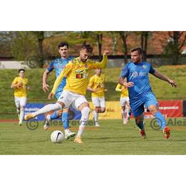 in action during Prva Liga Telekom Slovenije 2020-2021 football match between Bravo and Domzale in Ljubljana, Slovenia on April 17, 2021